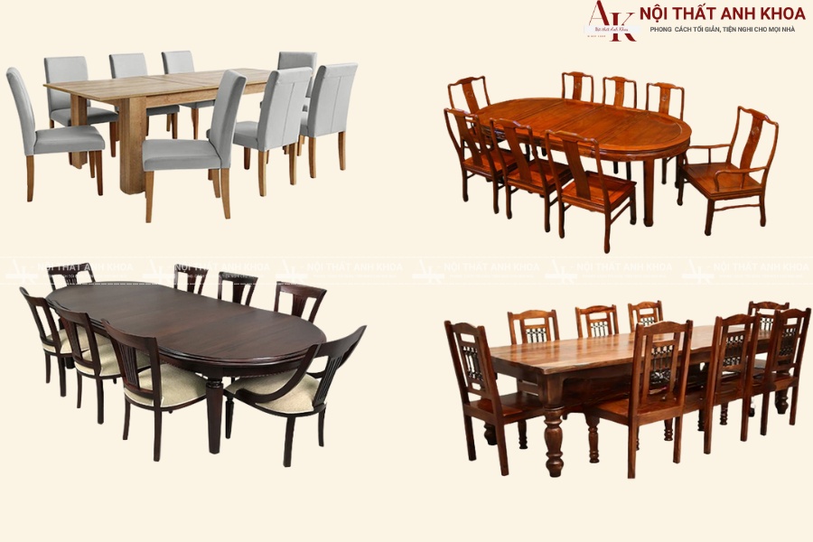 Bàn ăn 8 ghế gỗ tự nhiên chân bầu độc đáo Bàn ăn 8 ghế gỗ tự nhiên chân bầu độc đáo