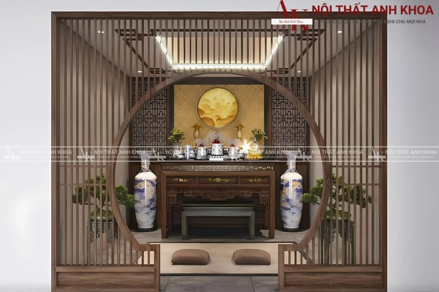 Mẫu vách ngăn phòng thờ được ưa chuộng 2025 Mẫu vách ngăn phòng thờ được ưa chuộng 2025