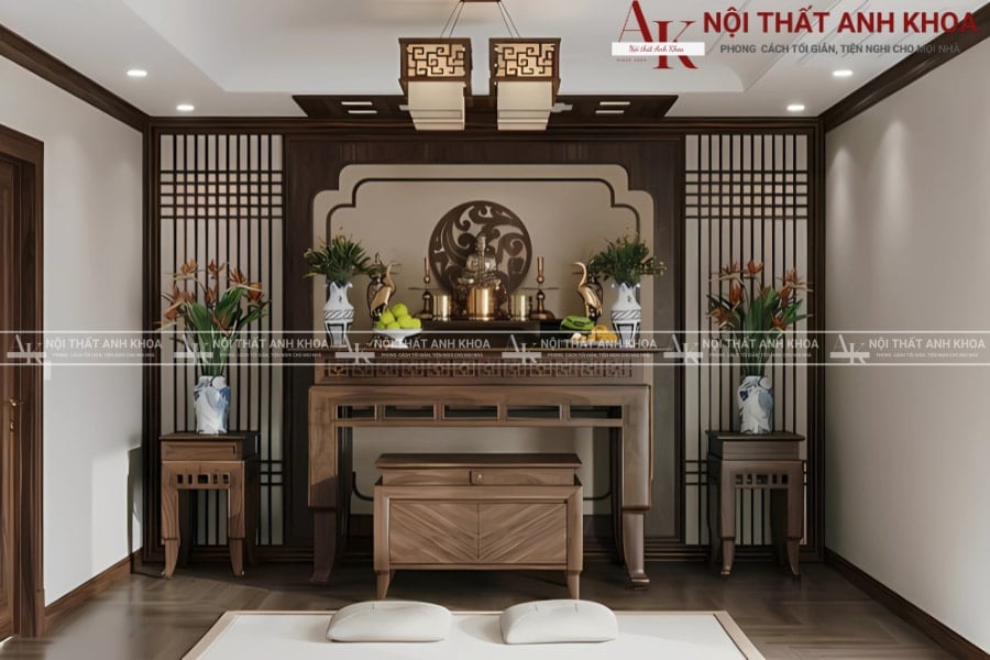 Vách ngăn phòng thờ gỗ tự nhiên cao cấp Vách ngăn phòng thờ gỗ tự nhiên cao cấp