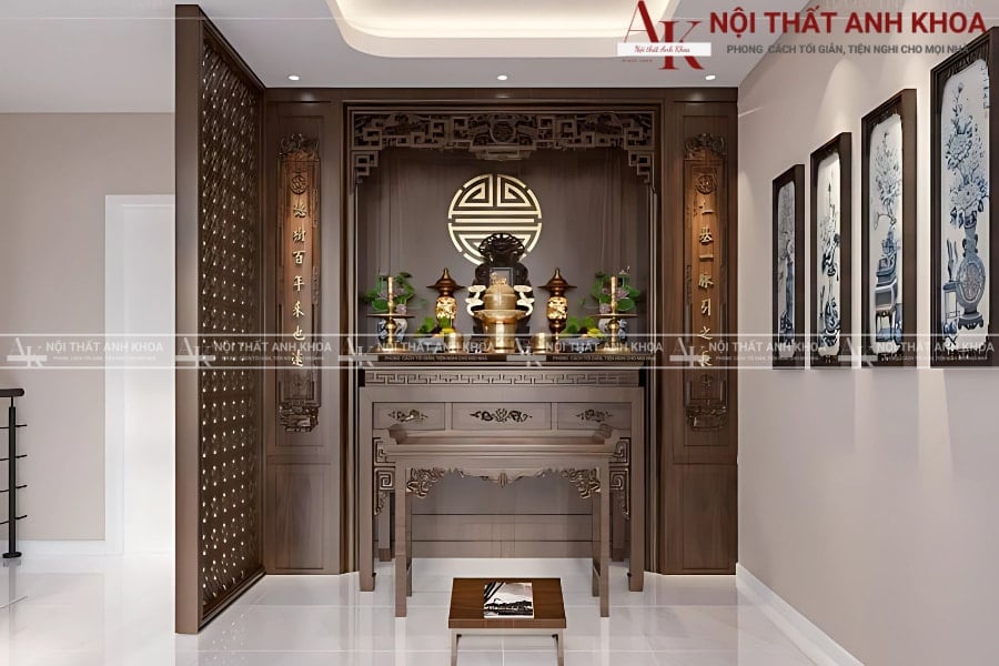 Mẫu vách ngăn phòng thờ phong cách hiện đại Mẫu vách ngăn phòng thờ phong cách hiện đại