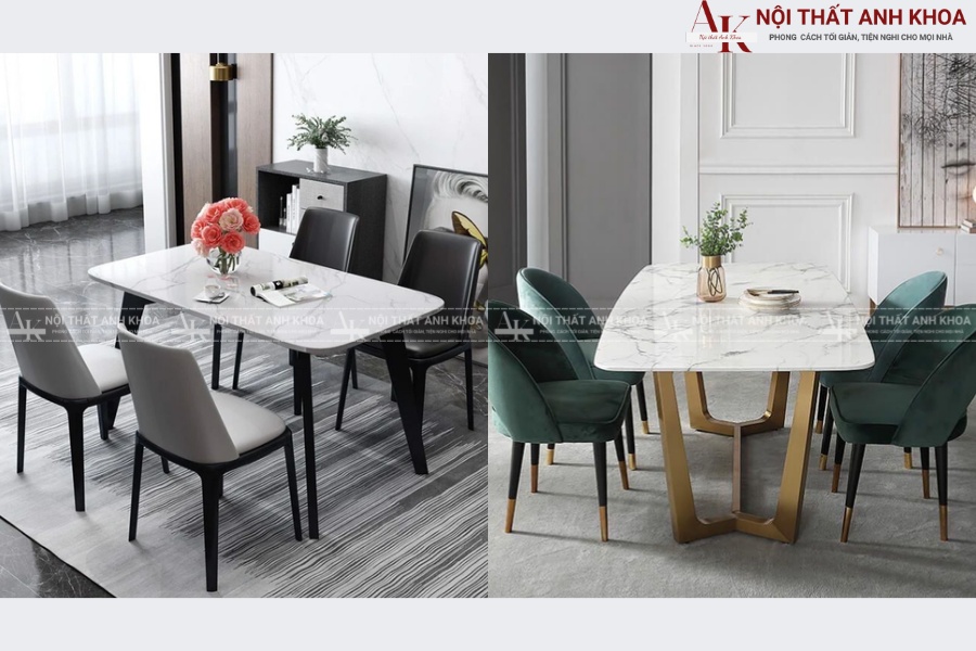 Đối với bàn ăn mặt đá Đối với bàn ăn mặt đá