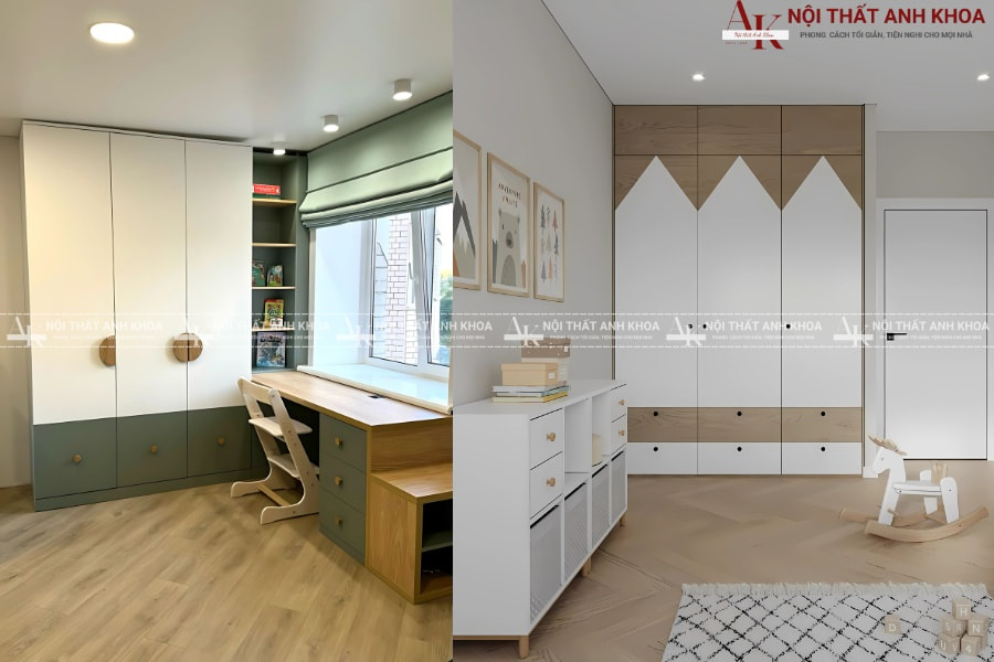 Tủ quần áo 3 cánh phối màu trẻ trung, cá tính Tủ quần áo 3 cánh phối màu trẻ trung, cá tính