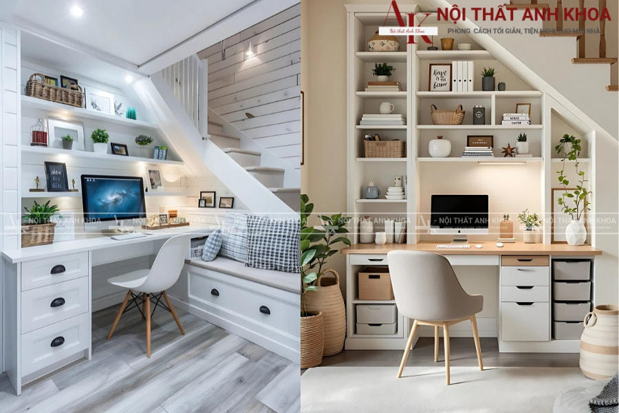 Biến hóa không gian làm việc học tập dưới tủ gầm cầu thang Biến hóa không gian làm việc học tập dưới tủ gầm cầu thang