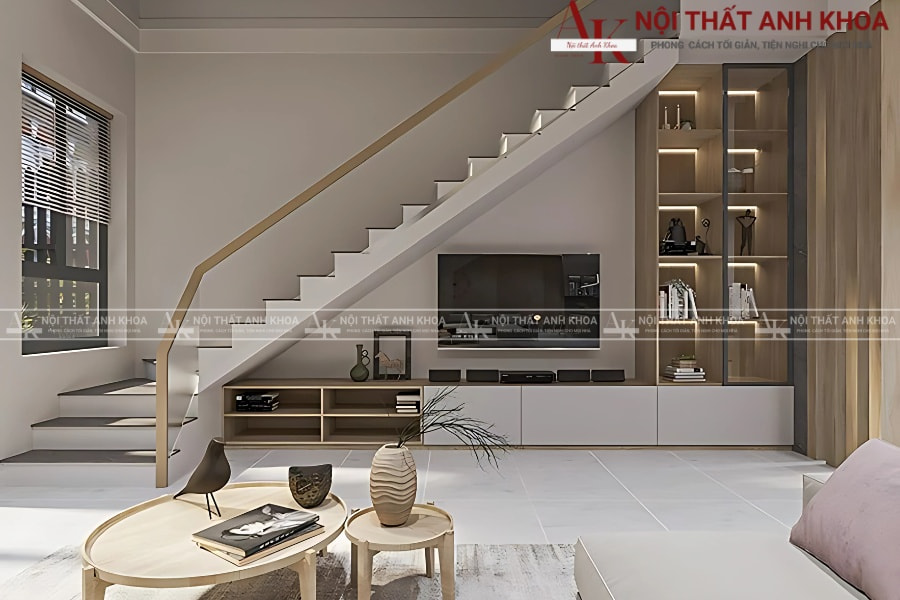 Tủ gầm cầu thang gỗ MDF cánh kính - Giải pháp lưu trữ tối ưu cho nhà việt Tủ gầm cầu thang gỗ MDF cánh kính - Giải pháp lưu trữ tối ưu cho nhà việt