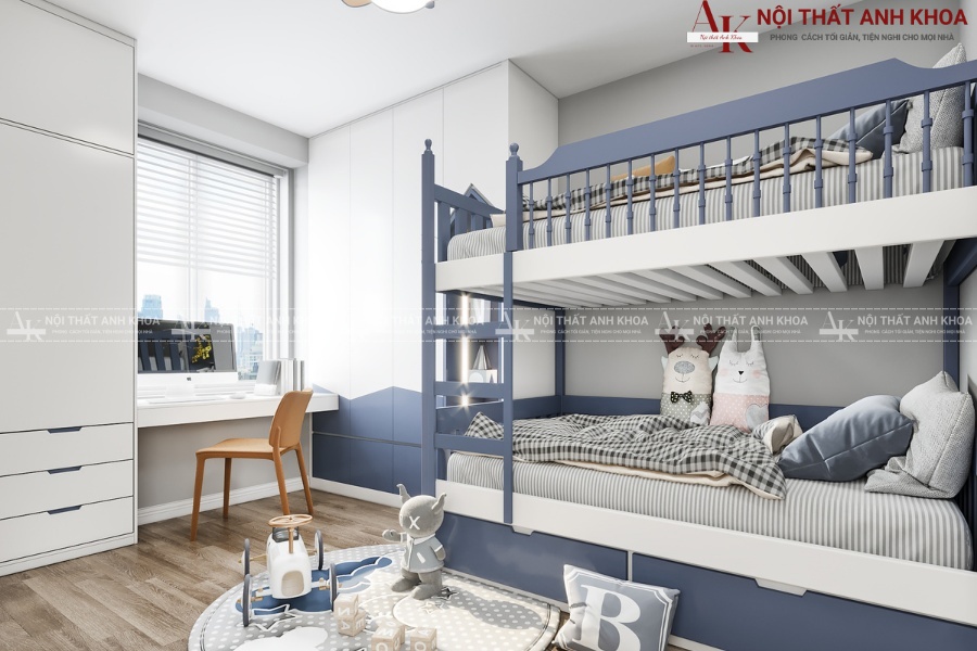 Mẫu phòng ngủ 2 bé trai đẹp chuẩn xu hướng 2025 Mẫu phòng ngủ 2 bé trai đẹp chuẩn xu hướng 2025