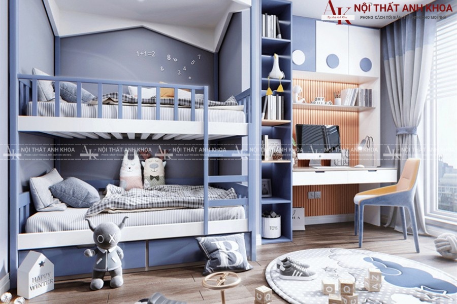 Thiết kế phòng ngủ 2 bé trai theo phong cách hiện đại Thiết kế phòng ngủ 2 bé trai theo phong cách hiện đại