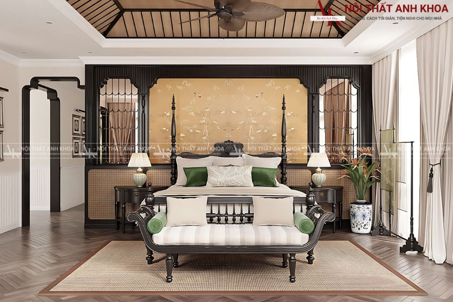 Phòng ngủ Master phong cách Indochine Phòng ngủ Master phong cách Indochine