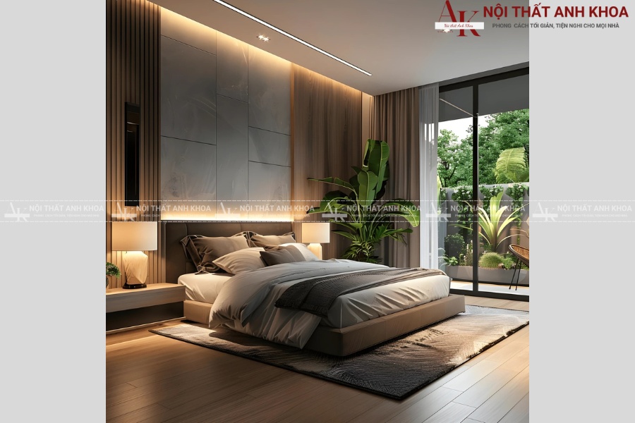 Phòng ngủ Master với thiết kế thông minh và xanh Phòng ngủ Master với thiết kế thông minh và xanh