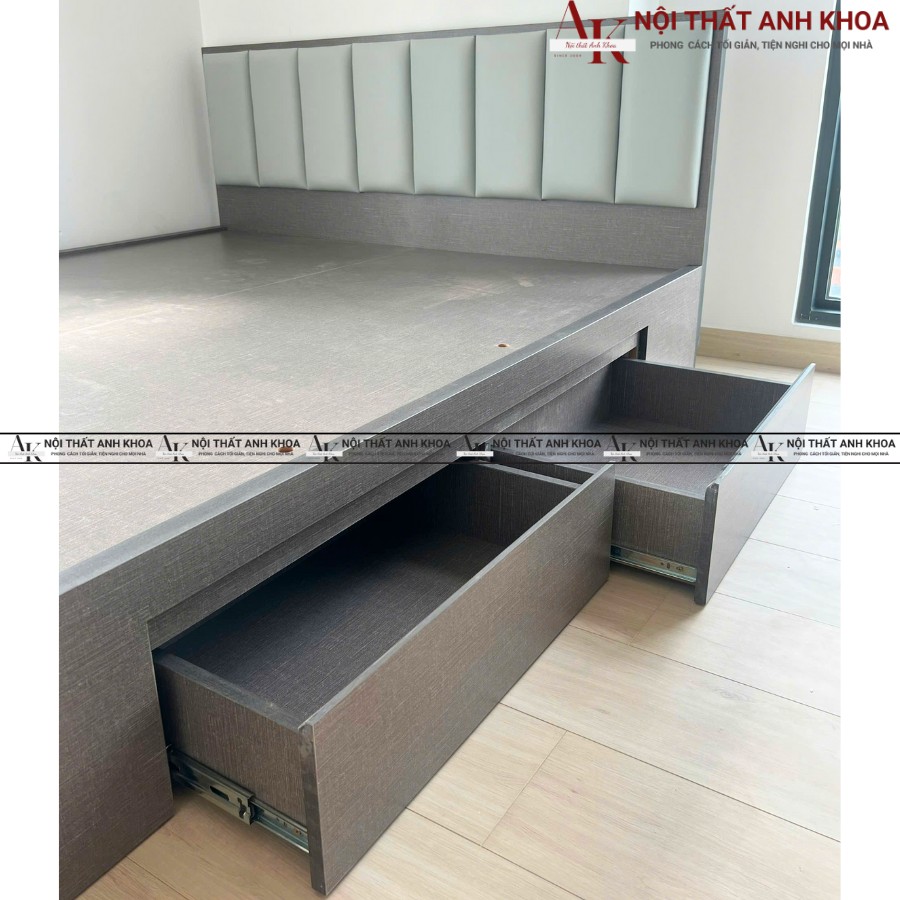 Giường ngủ gỗ công nghiệp đầu nệm hiện đại giá rẻ Giường ngủ gỗ công nghiệp đầu nệm hiện đại giá rẻ