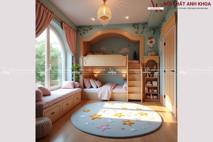 Giường tầng bé gái 2 tầng - Tiết kiệm chi phí Giường tầng bé gái 2 tầng - Tiết kiệm chi phí