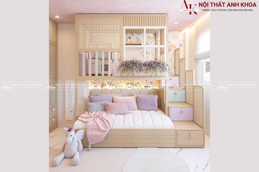 Mẫu giường tầng bé gái - Giá rẻ mà đẹp Mẫu giường tầng bé gái - Giá rẻ mà đẹp