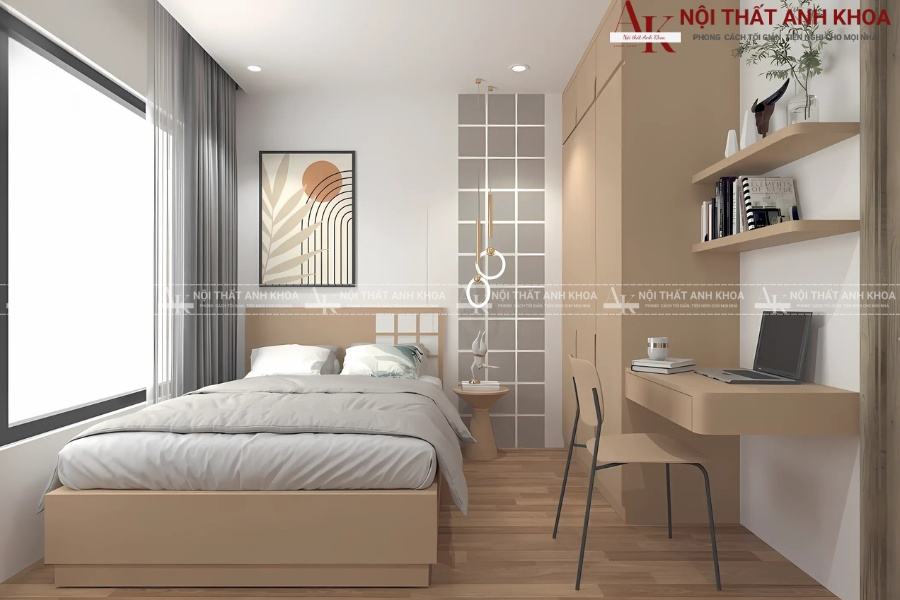 Mẫu phòng ngủ 9m2 dành cho vợ chồng trẻ Mẫu phòng ngủ 9m2 dành cho vợ chồng trẻ