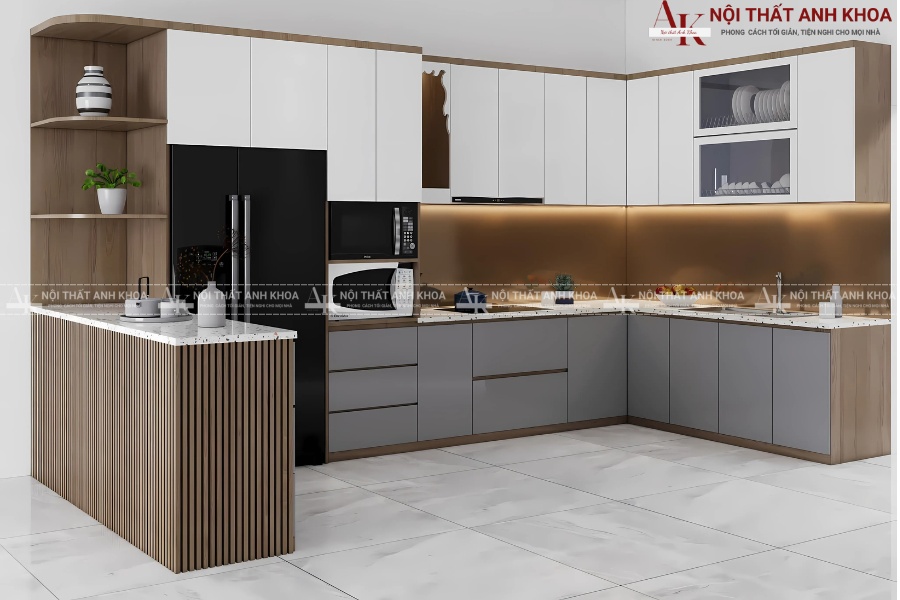 Tủ bếp chữ L - Giải pháp tiết kiệm mọi diện tích căn bếp Tủ bếp chữ L - Giải pháp tiết kiệm mọi diện tích căn bếp