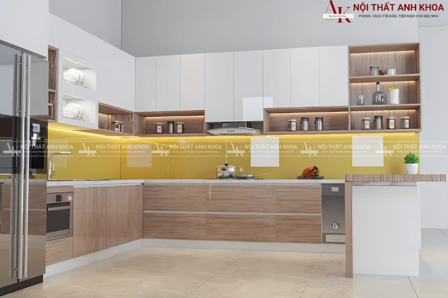 Thiết kế tủ bếp chữ L - Tối ưu công năng sử dụng Thiết kế tủ bếp chữ L - Tối ưu công năng sử dụng