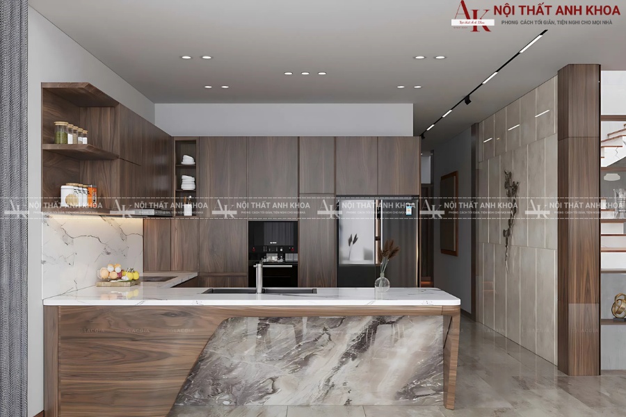 Tủ bếp chữ L hiện đại - Bền đẹp theo thời gian Tủ bếp chữ L hiện đại - Bền đẹp theo thời gian