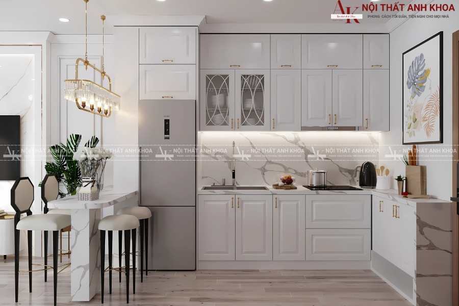 Tủ bếp chữ L gỗ công nghiệp MDF - Giá rẻ, đẹp, bền Tủ bếp chữ L gỗ công nghiệp MDF - Giá rẻ, đẹp, bền