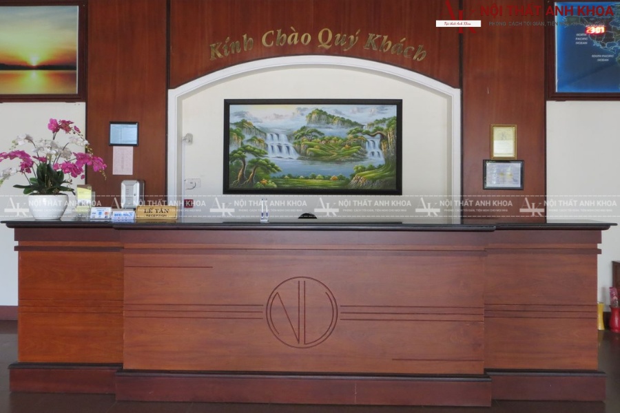 Quầy lễ tân gỗ tự nhiên Quầy lễ tân gỗ tự nhiên