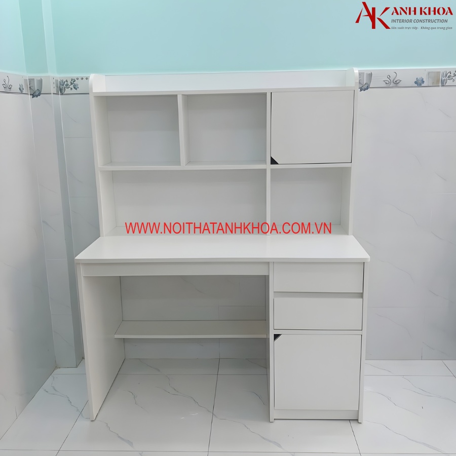 Bàn học sinh màu trắng gỗ MDF hiện đại, giá rẻ Bàn học sinh màu trắng gỗ MDF hiện đại, giá rẻ