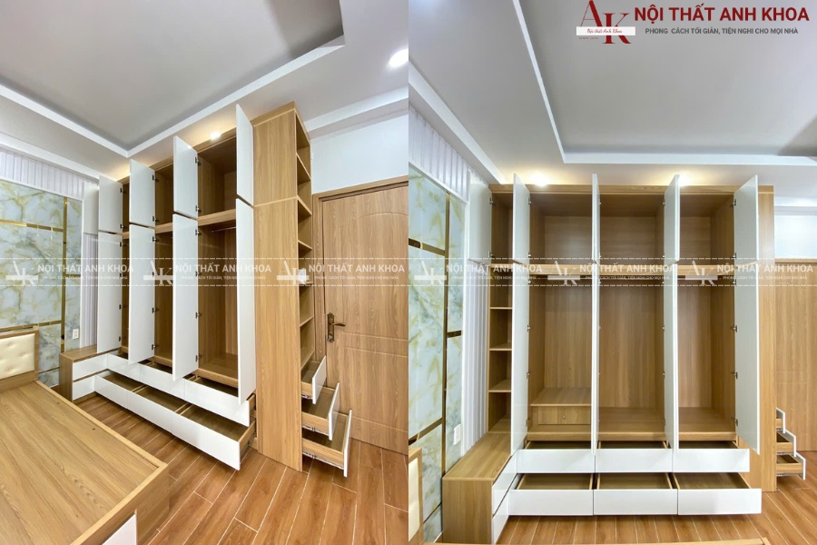 Mẫu tủ áo nhiều ngăn gọn gàng bất ngờ Mẫu tủ áo nhiều ngăn gọn gàng bất ngờ