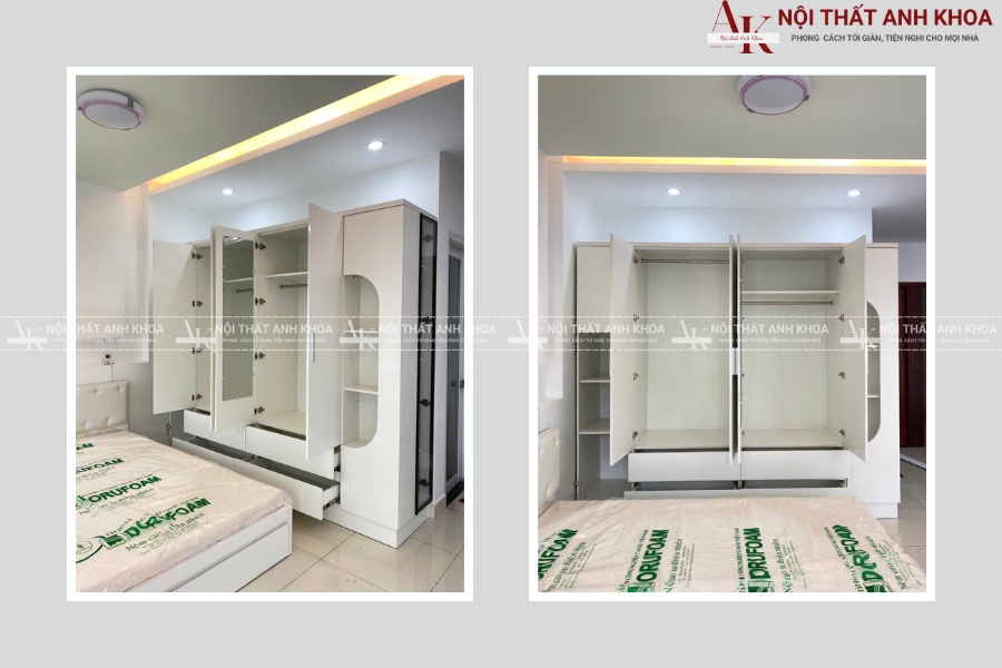 Thiết kế tủ quần áo nhiều ngăn - Hiện đại, sang trọng Thiết kế tủ quần áo nhiều ngăn - Hiện đại, sang trọng