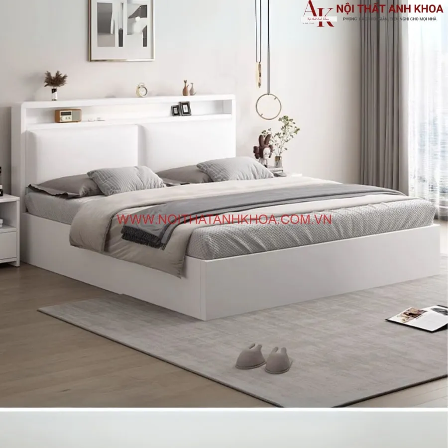 Giường Ngủ Đẹp Gỗ Công Nghiệp Màu Trắng Giường Ngủ Đẹp Gỗ Công Nghiệp Màu Trắng