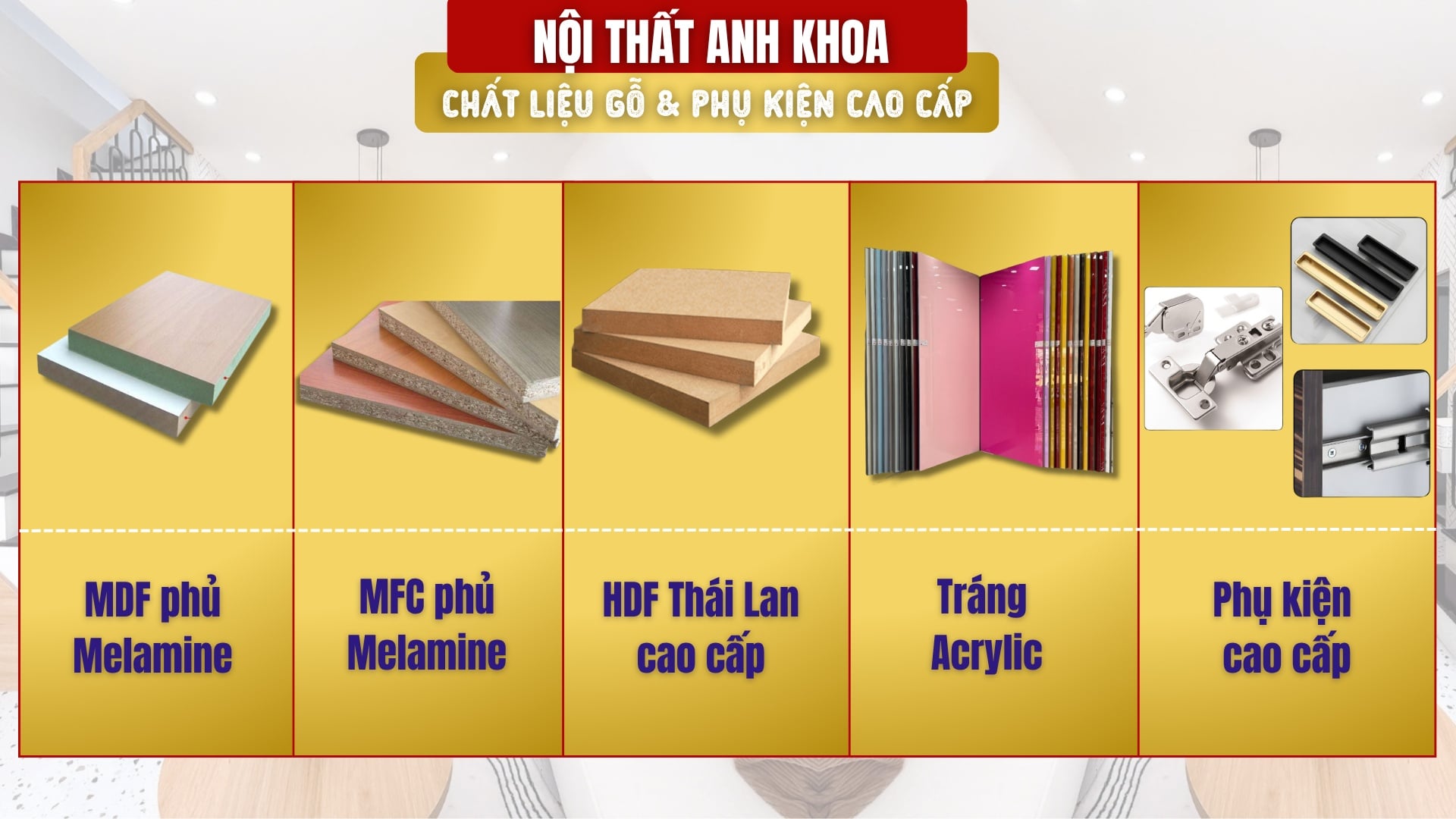 Chất liệu gỗ công nghiệp MDF phủ melamine cao cấp Chất liệu gỗ công nghiệp MDF phủ melamine cao cấp