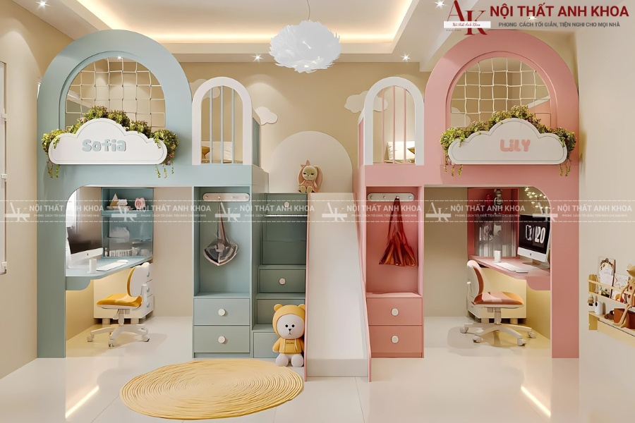 Trang trí phòng ngủ bé gái với nội thất thông minh Trang trí phòng ngủ bé gái với nội thất thông minh