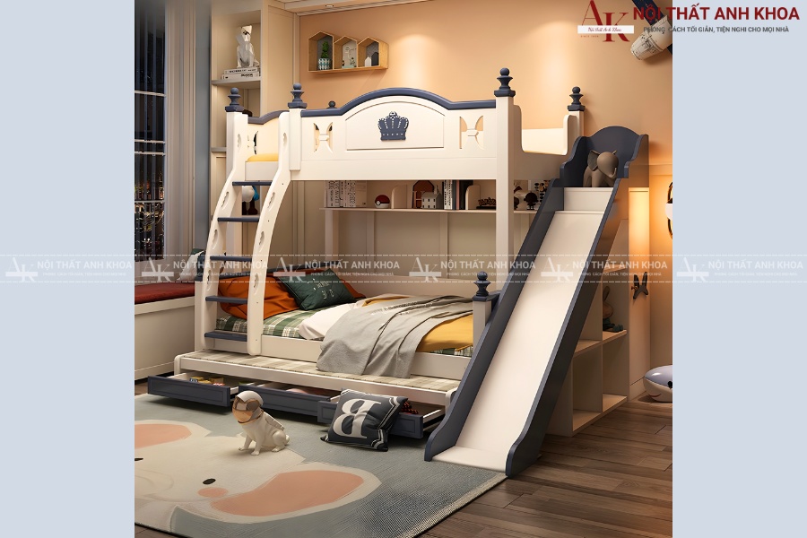 Mẫu giường tầng bé trai mang phong cách thể thao Mẫu giường tầng bé trai mang phong cách thể thao