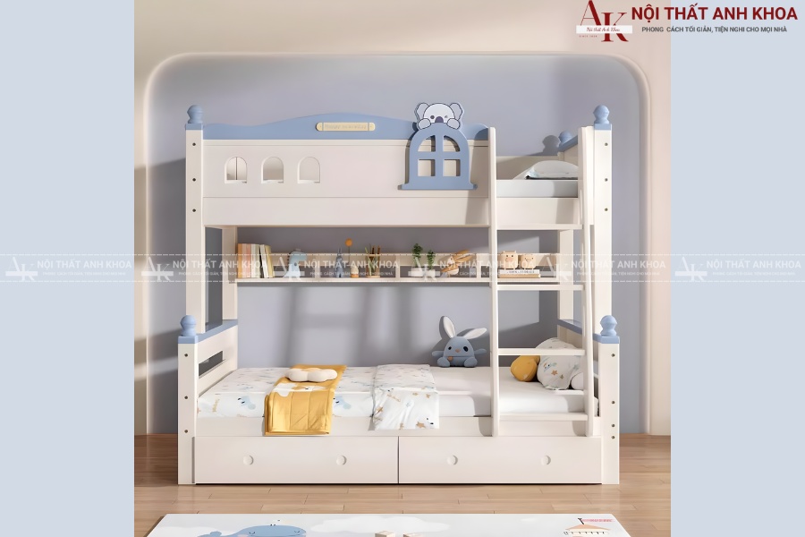 Bộ giường tầng bé trai hiện đại dành cho phòng ngủ nhỏ Bộ giường tầng bé trai hiện đại dành cho phòng ngủ nhỏ
