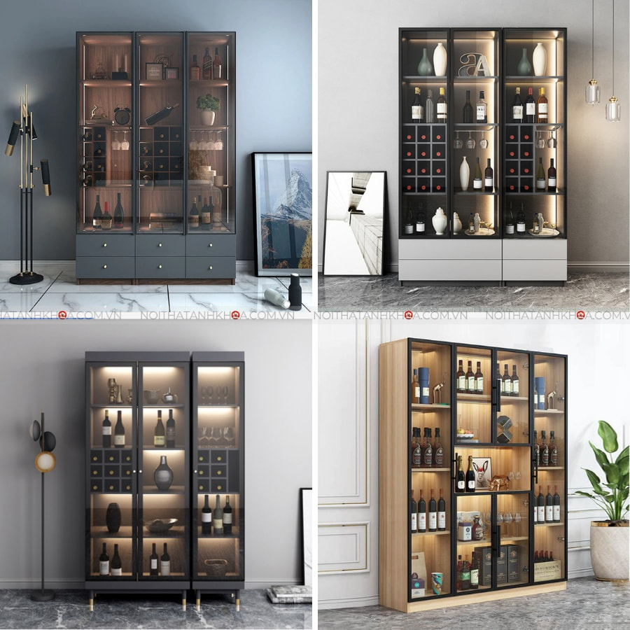Tủ rượu cửa kính đẹp mắt, sang trọng tại nội thất Anh Khoa Tủ rượu cửa kính đẹp mắt, sang trọng tại nội thất Anh Khoa