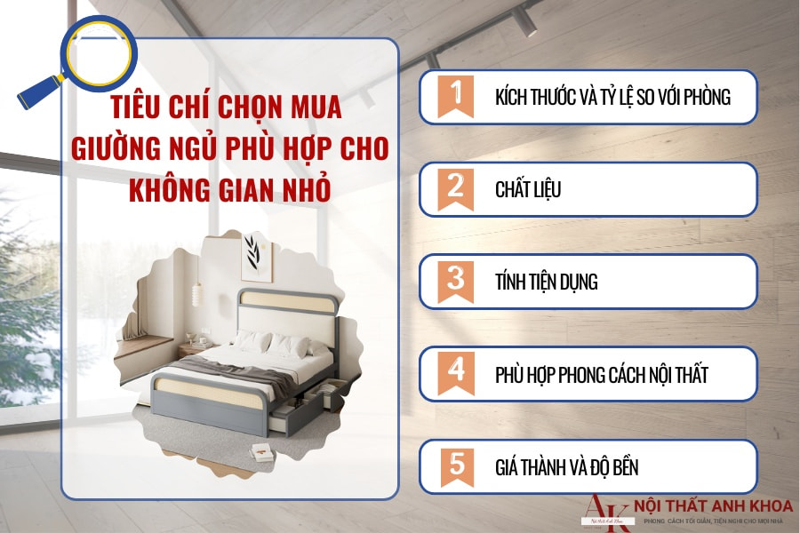 Tiêu chí chọn mua giường ngủ phù hợp cho không gian nhỏ Tiêu chí chọn mua giường ngủ phù hợp cho không gian nhỏ
