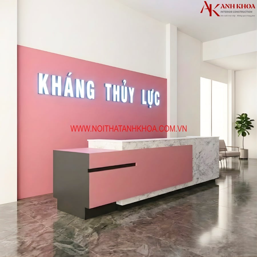 Quầy lễ tân khách sạn gỗ công nghiệp đẹp tinh tế Quầy lễ tân khách sạn gỗ công nghiệp đẹp tinh tế