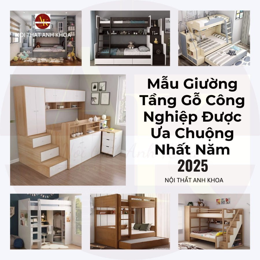 Mẫu giường tầng gỗ công nghiệp được ưa chuộng nhất năm 2025 Mẫu giường tầng gỗ công nghiệp được ưa chuộng nhất năm 2025