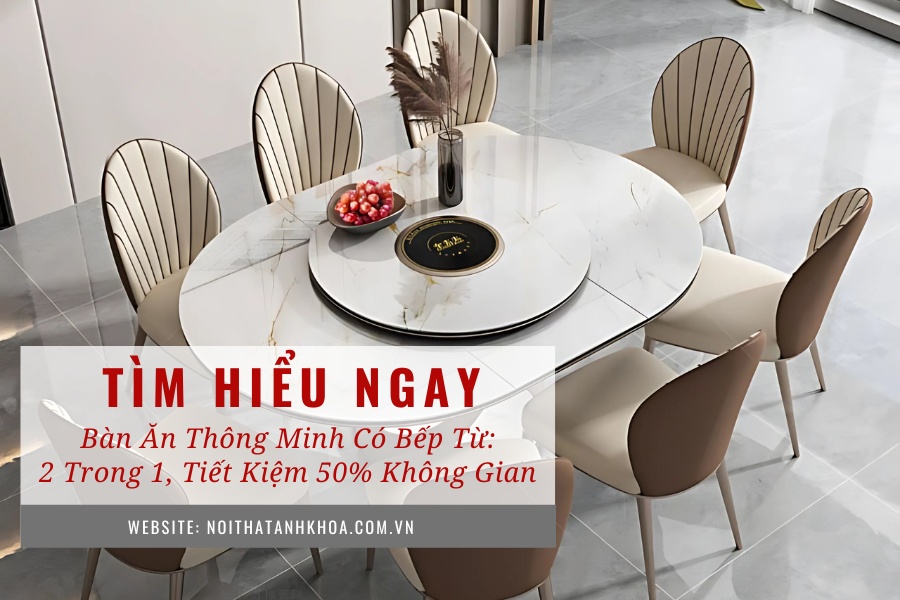 Bàn ăn thông minh có bếp từ: 2 trong 1, tiết kiệm 50% không gian Bàn ăn thông minh có bếp từ: 2 trong 1, tiết kiệm 50% không gian