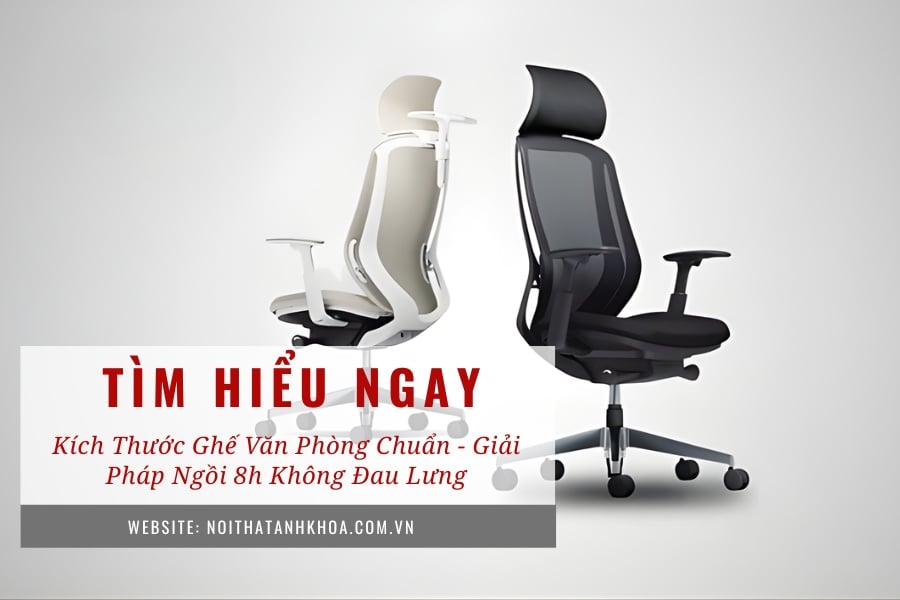 Kích thước ghế văn phòng chuẩn - Giải pháp ngồi 8h không đau lưng Kích thước ghế văn phòng chuẩn - Giải pháp ngồi 8h không đau lưng