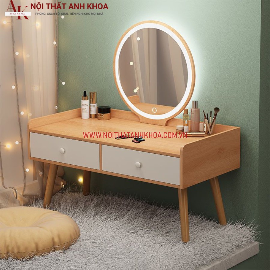 Bàn phấn mini bệt màu vàng vân gỗ hiện đại giá rẻ Bàn phấn mini bệt màu vàng vân gỗ hiện đại giá rẻ