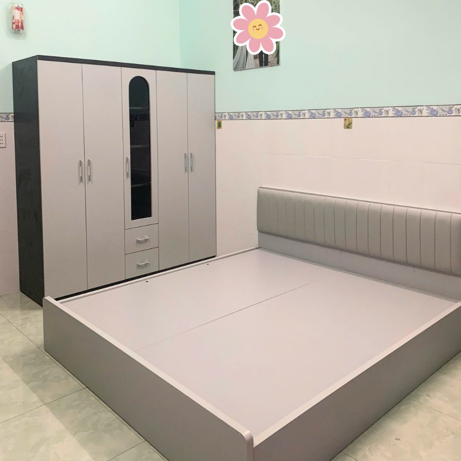 Combo Giường Ngủ 1m8 x 2m, Tủ Áo 1m8 x 2m Bằng Gỗ Công Nghiệp Combo Giường Ngủ 1m8 x 2m, Tủ Áo 1m8 x 2m Bằng Gỗ Công Nghiệp