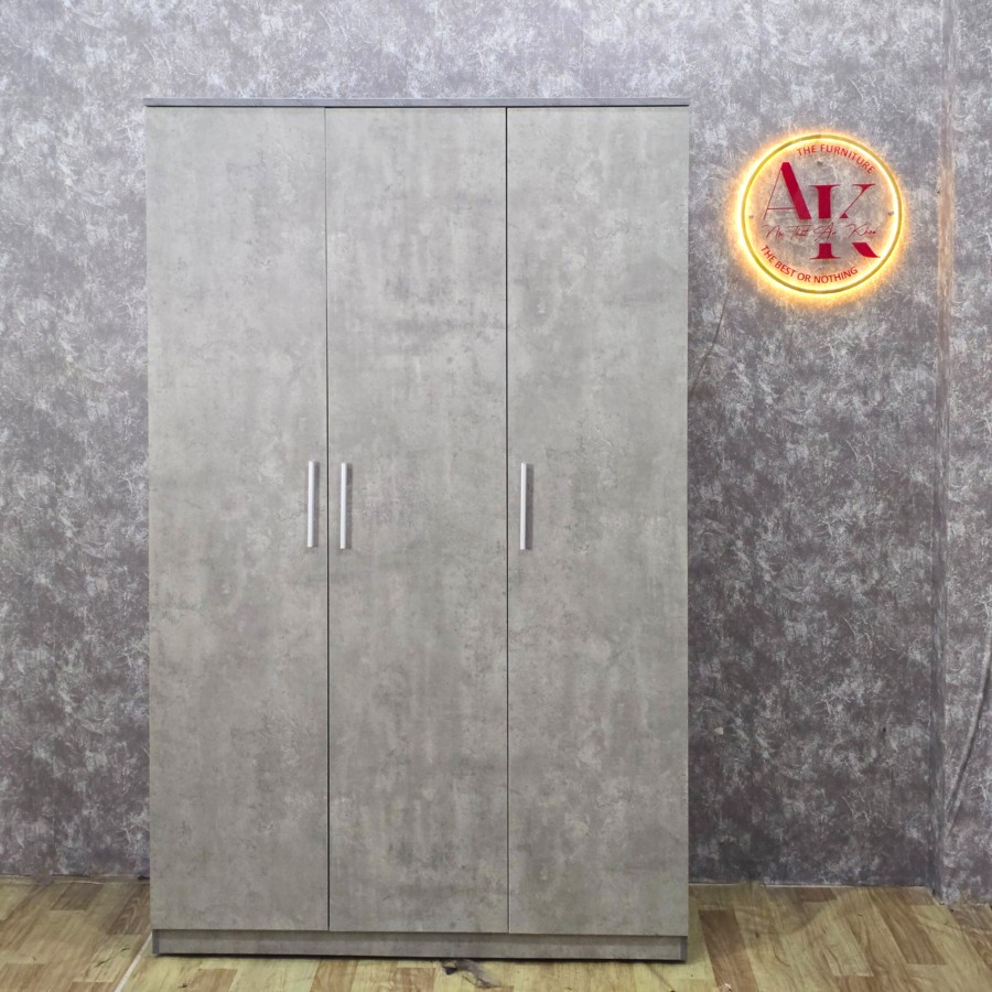 Tủ gỗ ép đựng quần áo màu xám bê tông giá rẻ Tủ gỗ ép đựng quần áo màu xám bê tông giá rẻ