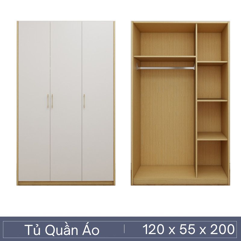 Tủ quần áo gỗ công nghiệp màu vàng phối trắng hiện đại giá rẻ Tủ quần áo gỗ công nghiệp màu vàng phối trắng hiện đại giá rẻ