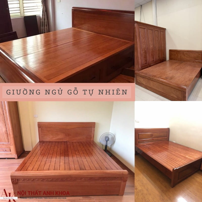 Giường ngủ gỗ tự nhiên đẹp - hiện đại Giường ngủ gỗ tự nhiên đẹp - hiện đại