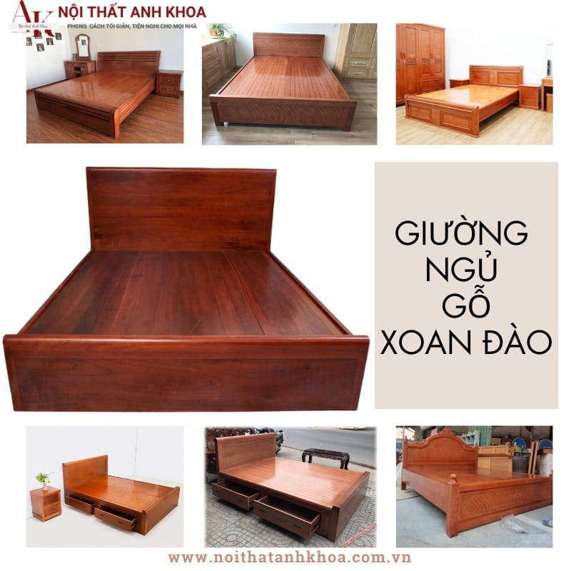 Giường ngủ gỗ xoan đào sang - phong cách Giường ngủ gỗ xoan đào sang - phong cách