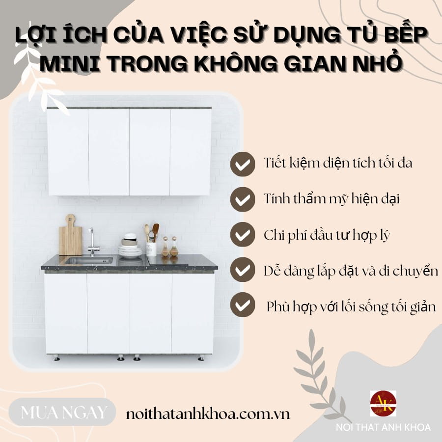 Lợi ích của việc sử dụng tủ bếp mini trong không gian nhỏ Lợi ích của việc sử dụng tủ bếp mini trong không gian nhỏ