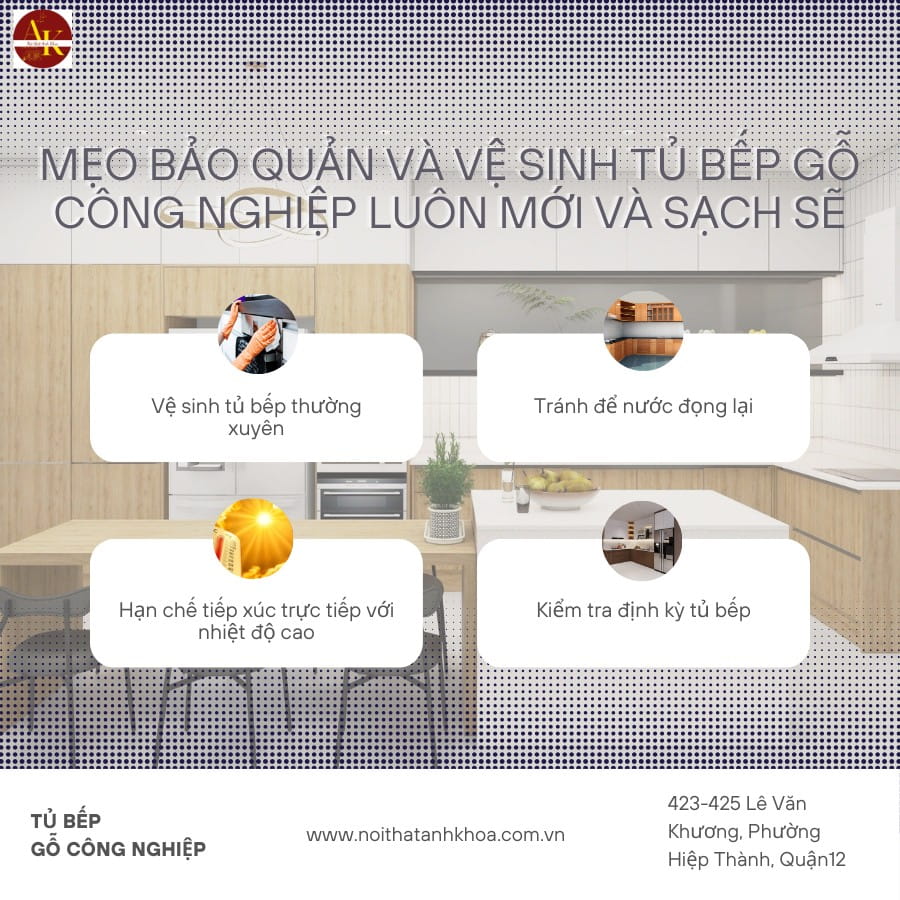 Mẹo bảo quản và vệ sinh tủ bếp gỗ công nghiệp luôn mới và sạch sẽ Mẹo bảo quản và vệ sinh tủ bếp gỗ công nghiệp luôn mới và sạch sẽ