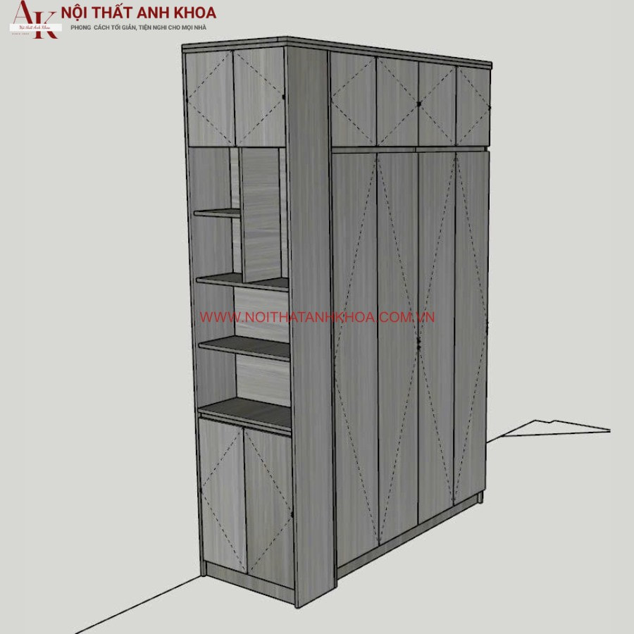 Tủ quần áo gỗ công nghiệp MDF thiết kế hiện đại Tủ quần áo gỗ công nghiệp MDF thiết kế hiện đại