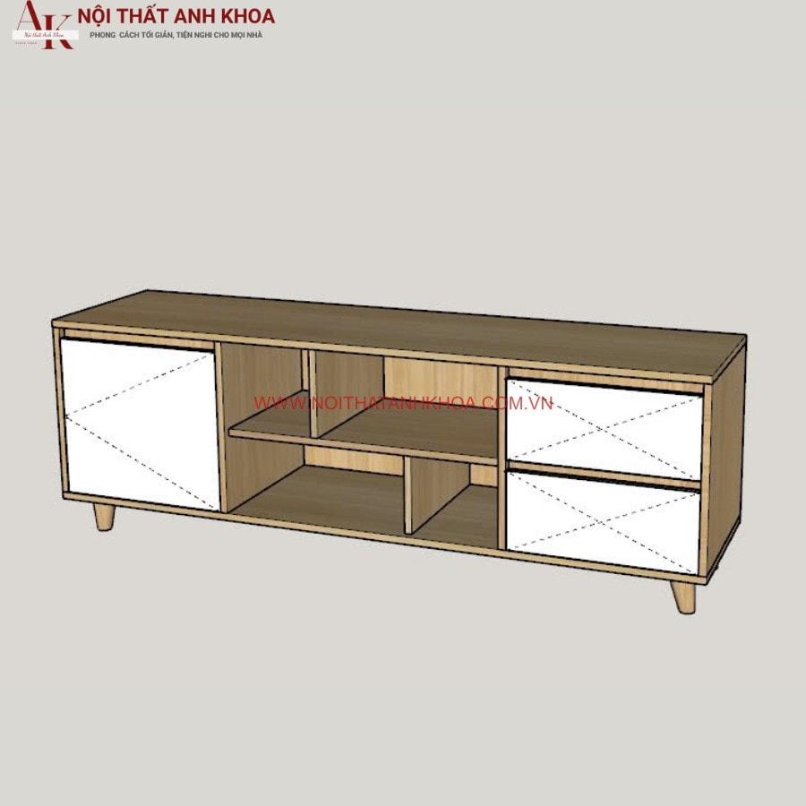 Kệ tivi đứng gam màu vàng vân gỗ phối trắng tinh tế Kệ tivi đứng gam màu vàng vân gỗ phối trắng tinh tế