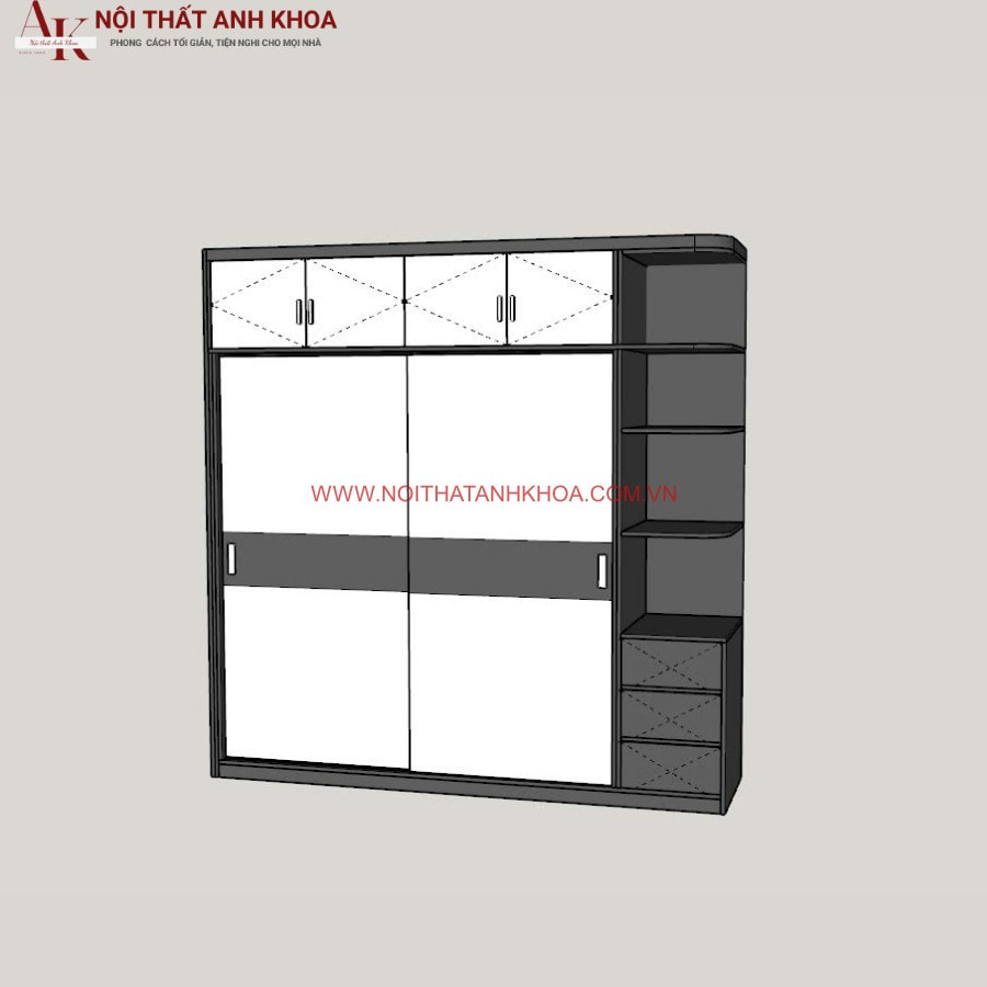 Tủ quần áo cửa lùa gỗ công nghiệp MDF bền đẹp Tủ quần áo cửa lùa gỗ công nghiệp MDF bền đẹp