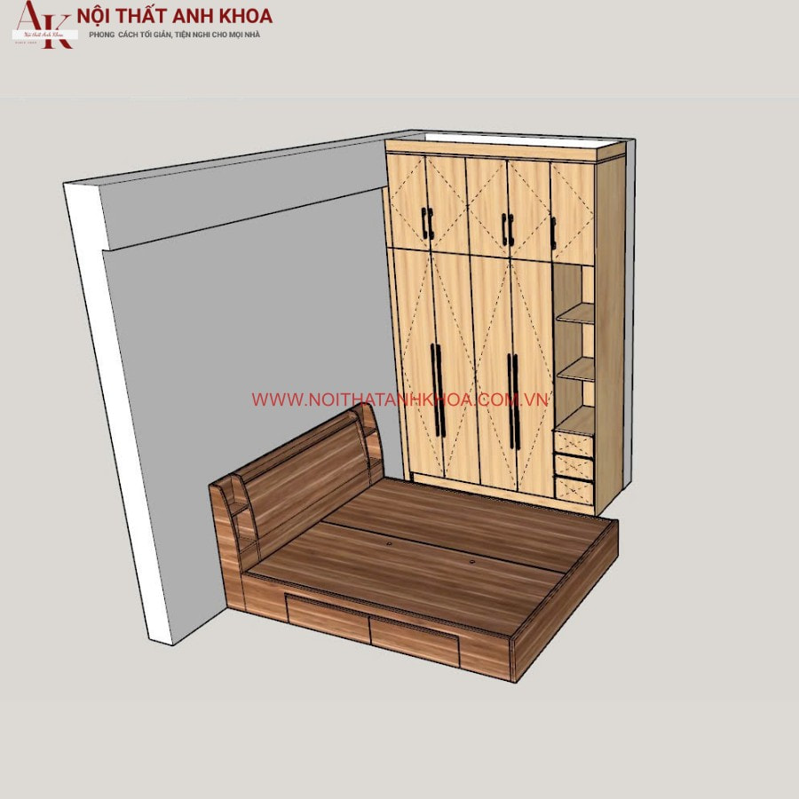 Combo giường tủ gỗ công nghiệp MDF giá tốt Combo giường tủ gỗ công nghiệp MDF giá tốt