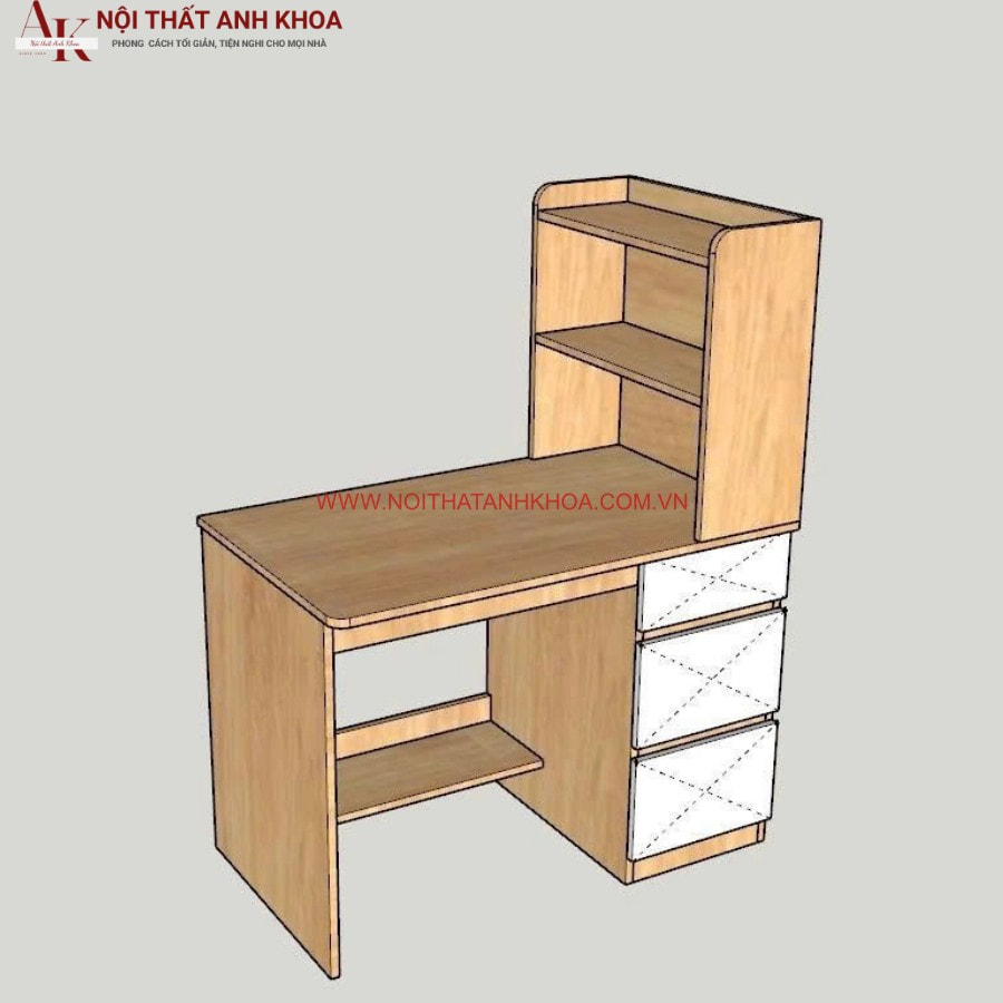 Bàn làm việc kết hợp kệ sách gỗ MDF đơn giản giá rẻ Bàn làm việc kết hợp kệ sách gỗ MDF đơn giản giá rẻ