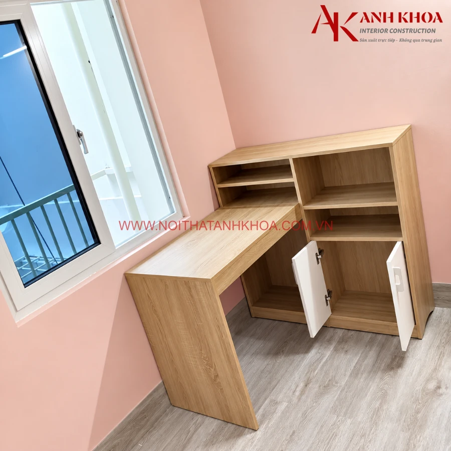 Bên trong bàn làm việc kết hợp tủ sách thiết kế hiện đại Bên trong bàn làm việc kết hợp tủ sách thiết kế hiện đại