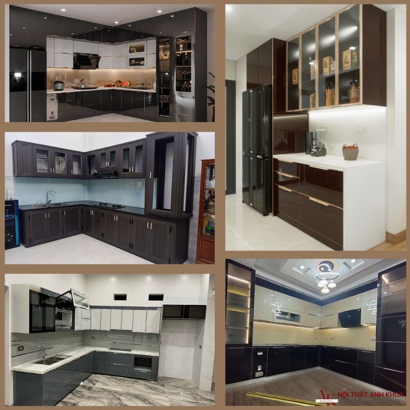 Mẫu tủ bếp cánh kính đẹp, hiện đại Mẫu tủ bếp cánh kính đẹp, hiện đại